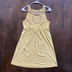 Lily Pulitzer Beaded Yellow Dress in size Small